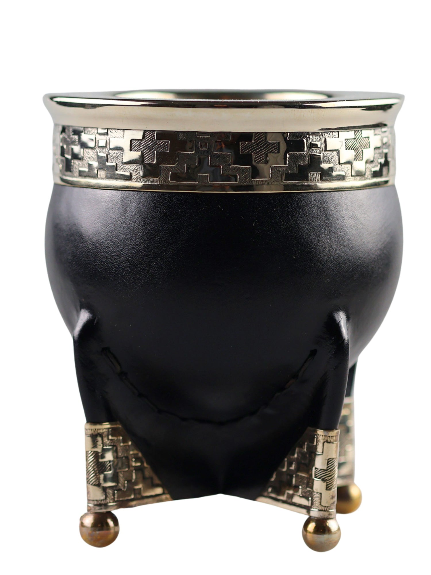 Imperial Goldsmith Kalebas - Leder met Alpaca ring - Duits Zilver - MyMate